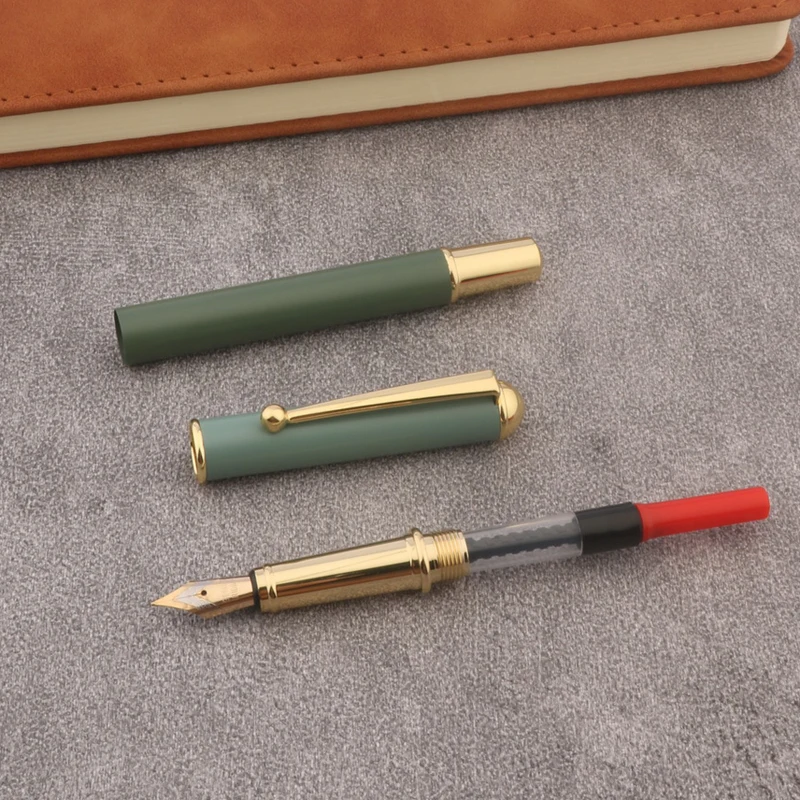 1PC metal fountain pen matte green Stationery Office School Supplies Writing ink pens 6