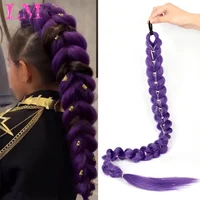 Extensions de cheveux synthétiques LM de 32 pouces, longues, violettes, pour tresses, cheveux de tressage Rumi pour scène, fête, cosplay, multicolores 2