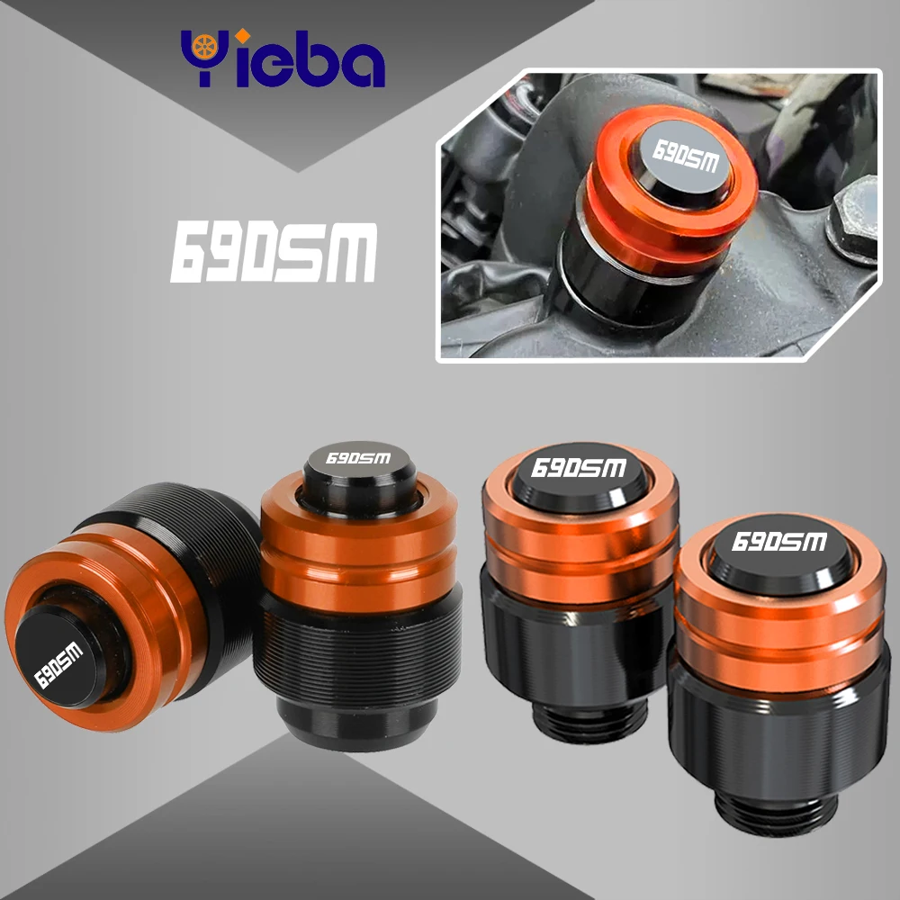 

FOR 690SM 2007-2008 690SMC 690SMCR Motorcycle Rearview Mirror Plug Hole Screw Cap & Tire Valve Stem Caps Cover 690 SM SMC SMCR