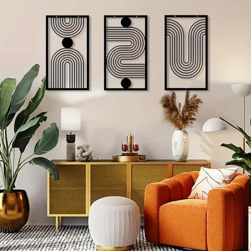 3pcs Iron Abstract Geometric Wall Art - Image 5