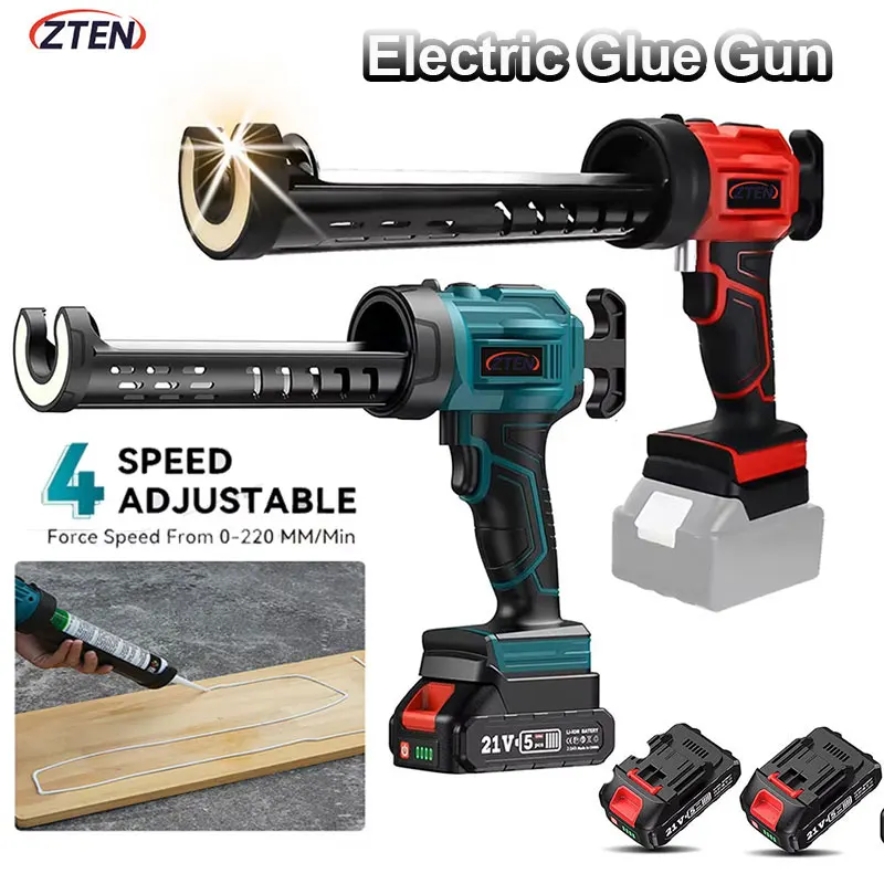 ปืนกาวไฟฟ้า ปืนยิงกาวแก้ว ปืนยิงกาว 4 ความเร็ว ประตูและหน้าต่างไร้สาย เครื่องมือเย็บผ้าไฟฟ้าสำหรับแบตเตอรี่ 18V 1