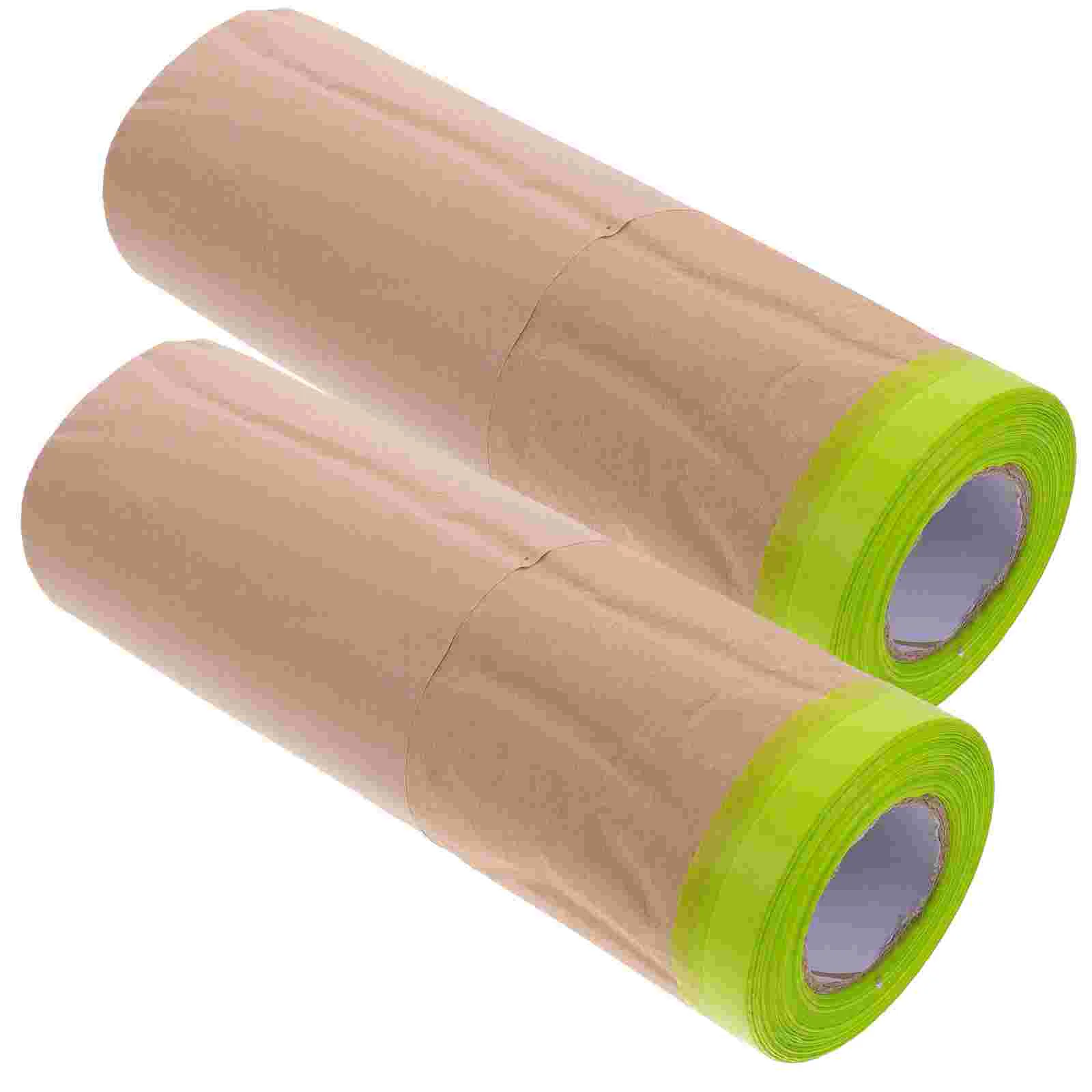 

2 Rolls Duct Duct Duct Duct Tape Automotive Painting Masking Kraft Paper with Furniture for Painting Covering