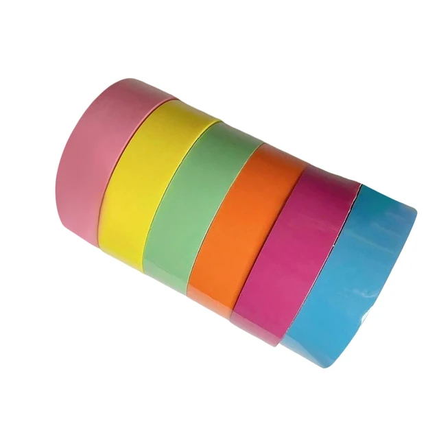 6PCS Sticky Ball Tape DIY Color Ball Tape Rainbow Colors Toys Candy Color  Colored Tapes Bulk Tape for Adult Kids Party, 6 Colors 1.2cm 