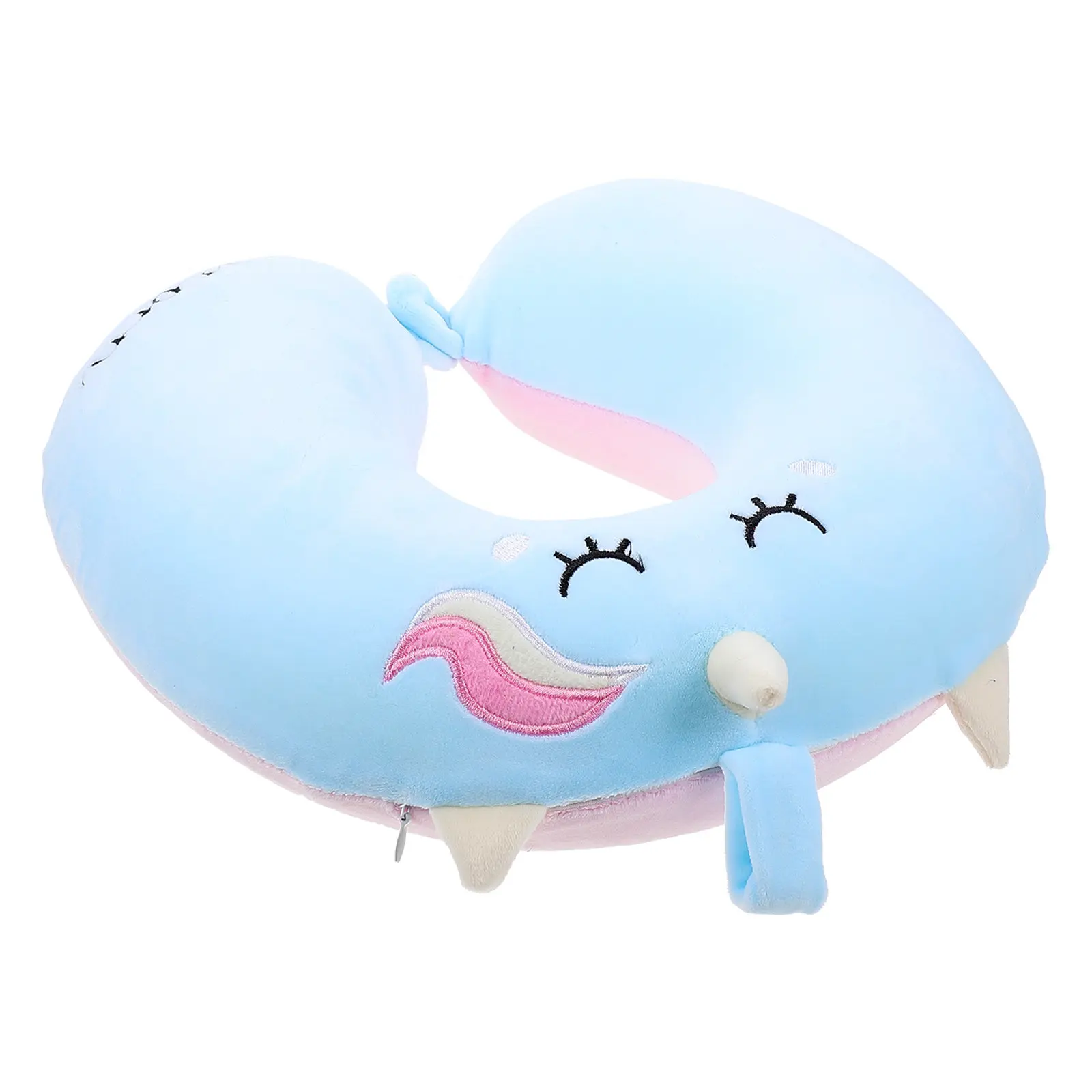 여행용 U넥 베개, 자동차, 사무실, 비행기용 부드럽고 편안한 경추 지지 베개, 탈부착 가능한 커버, 스냅 잠금