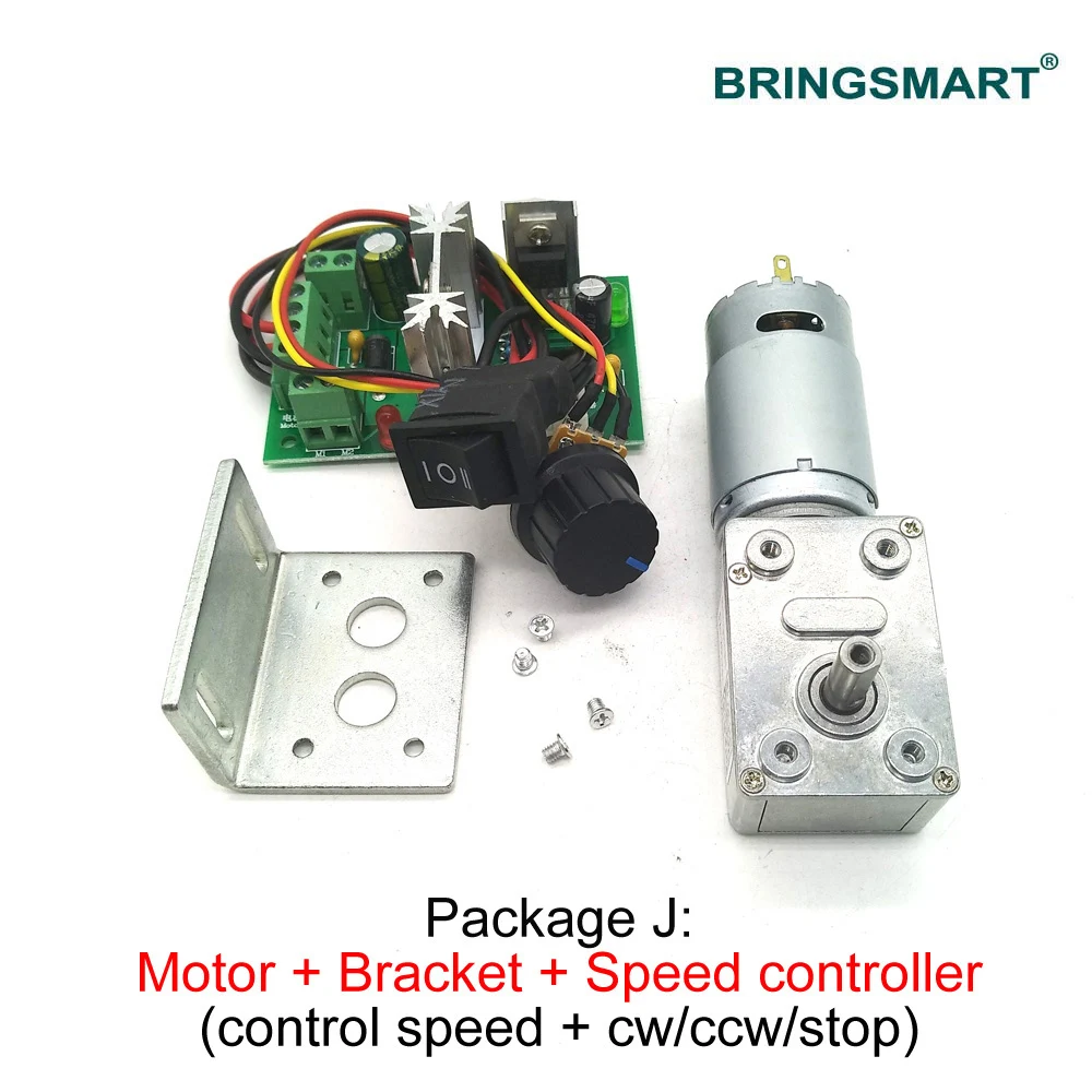 Electric geared motor DC Electronic JGY-395 Worm Gear Motor Low Speed 2.5-210RPM 12V 24V Self-locking Geared Motor