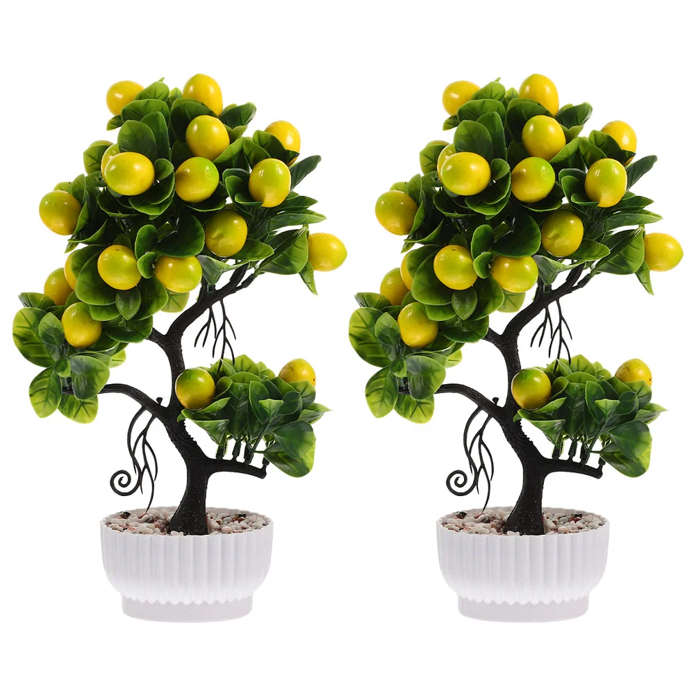 

Artificial Fruit Tree Home Bonsai Decor Household Fake Realistic Ornaments Green Plant Decors Indoor Plants