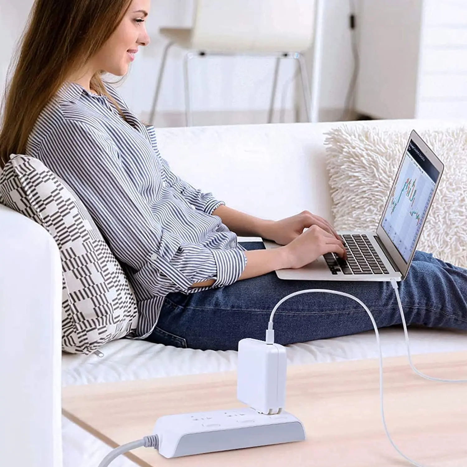 MacBook Pro 16/15/14/13인치 iPad Pro 12.9/11인치, Asus Dell HP Lenovo 및 모든 USB-C용 2m USB-C 케이블이 포함된 96W USB-C 충전기