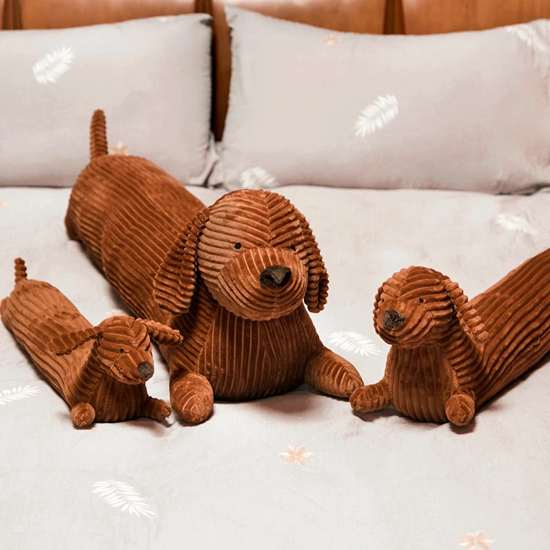 50~110cm Dachshund Dog Shape Plush Pillow Lifelike Stuffed Throw Cushion for Sofa Chair Home Decoration Long Dog Pillow Gift