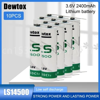 10PCS LS14500 3.6V 리튬 배터리 (가스 계량기 용 핀 포함) PLC 기계 터치 스크린 실시간 시계 LS 14500 ER14505 배터리