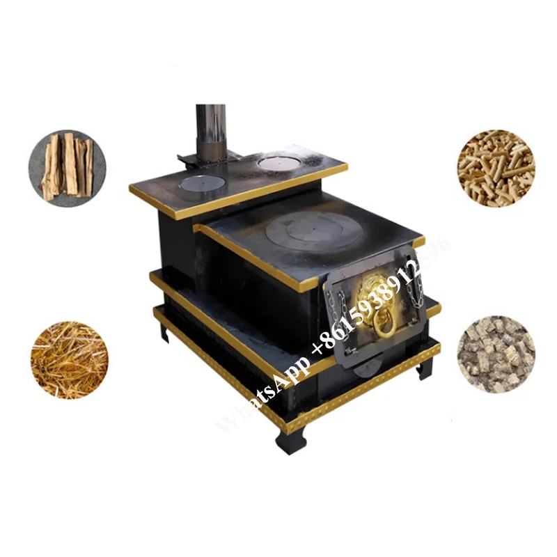 Wood Burning Stove Heater Firewood Warmth Home Cooking Cast Iron Backing Oven Tent Refractory Drawer Ash Indoor Heating Stove 4