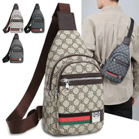 Sac messager multifonction pour hommes, sacs de poitrine en tissu à bandoulière, sac à main décontracté avec trou pour écouteurs 1