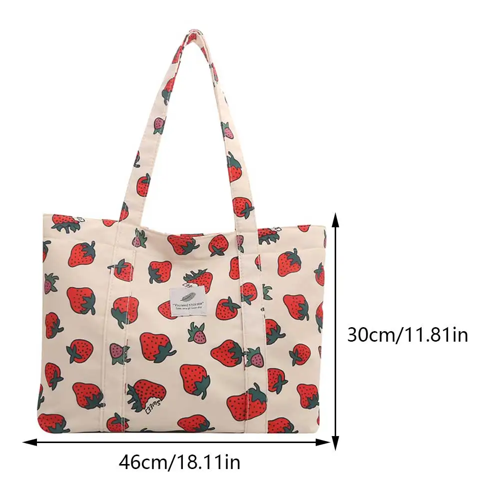 ASYG Strawberry Tote Bag - Cute Grocery Shopping Bag, Portable Shoulder Bag For Girls - View #11