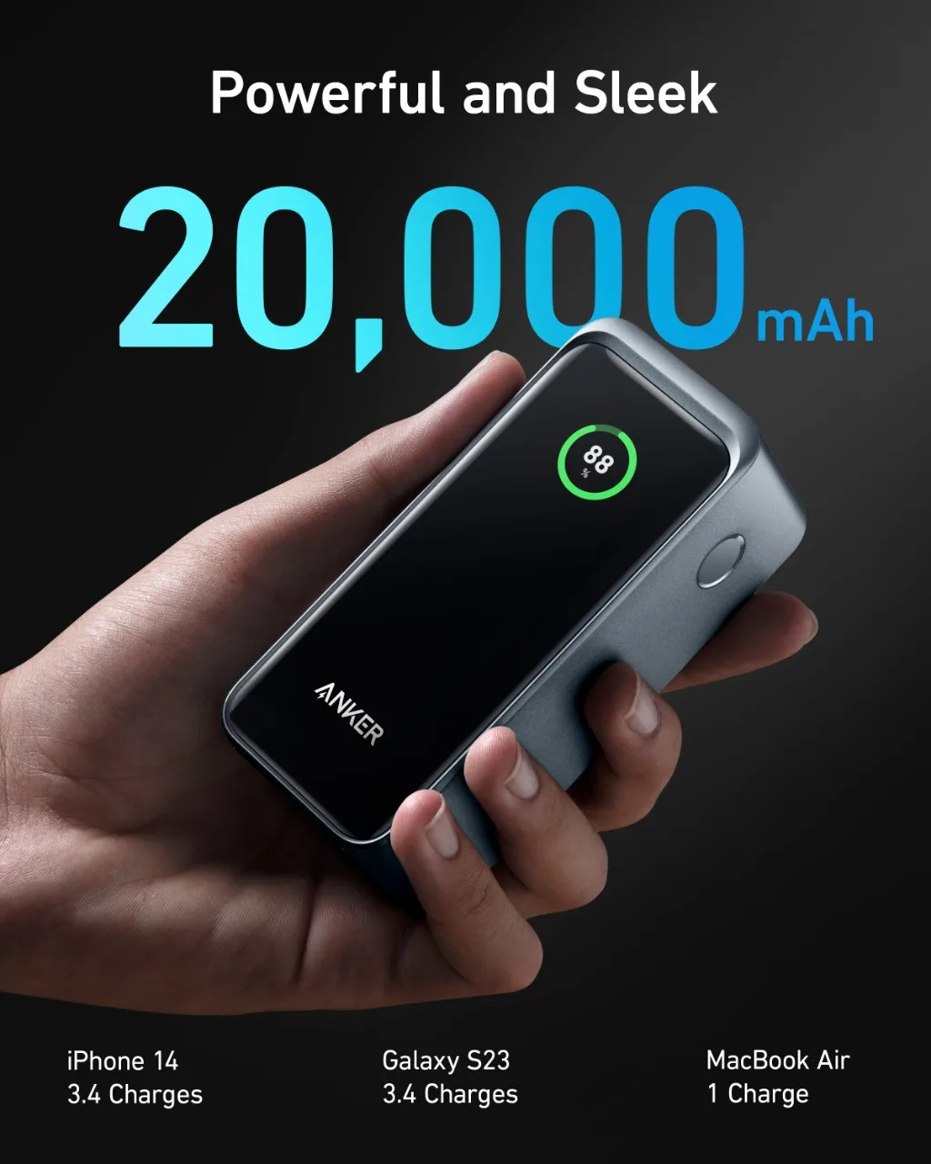 Anker Prime 735 портативное зарядное устройство 20000 мАч 200 Вт 20K портативное зарядное устройство большой емкости 20000 мАч аккумулятор запасная батарея