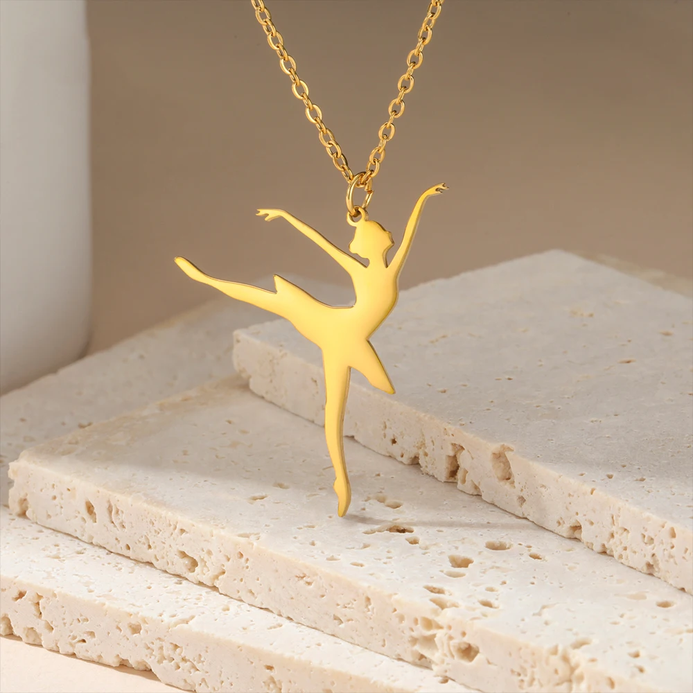 Gymnastics Necklace Rhythmic Women Trend 2025 Gymnast Stainless Steel Jewelry BFF Dancer Girl Sport Accessories Mother Day Gift