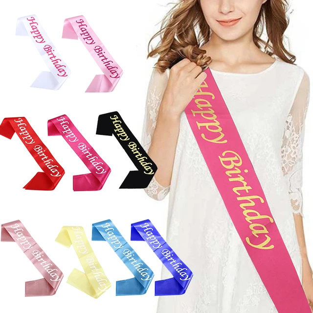 Faja de satén personalizada Banda de cumpleaños Faja de cumpleaños para  niña Regalo de Cumpleaños Banda de boda personalizada Suministros de  decoración para fiesta de novia - AliExpress