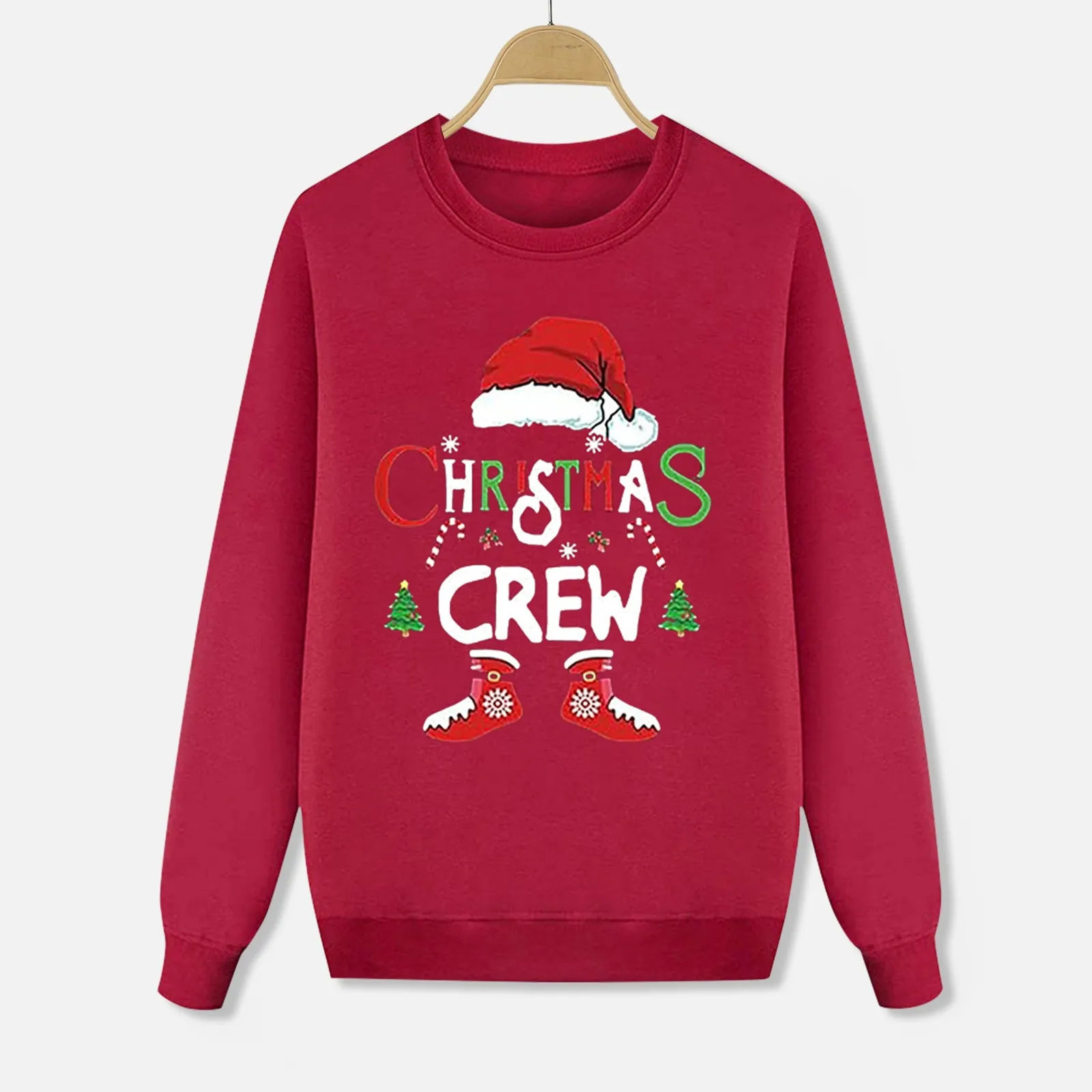 thumbnail image 5 of Conjuntos de sudaderas a juego con apariencia familiar navideña Sudaderas con capucha y estampado de renos de dibujos animados en 3D Sudaderas con capucha a juego Tops de vellón con cuello redondo Nav, 5 of 5