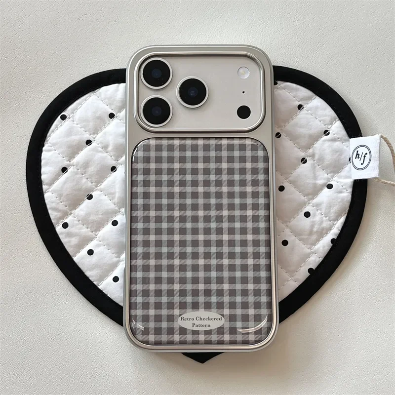 Sleek Grey Electroplated Drip Glue Phone Case - Modern Y2K Design Cover