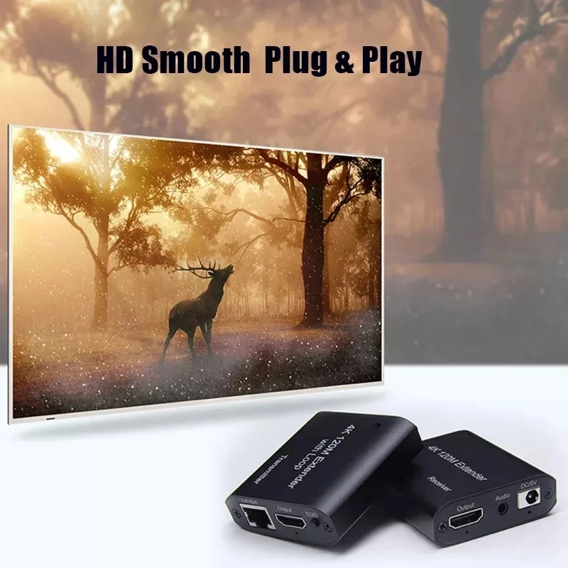 4K HDMI RJ45 cat5 60M 120M HDMI ͽٴ  ŰƮ, ̴ cat6/5e PS4  TV PC Ʈ hdtv