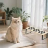 Elevated Cat Bowls with 3 Stainless Steel Bowls 15° Tilted Anti-Vomiting Raised Cat Food Bowl for Small Cats Puppies Accessories 4