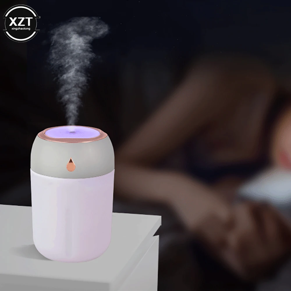 Air Humidifier 330ml Portable Car USB Desktop Office Bedroom Home LED Ambient Light