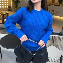 

Luxury Crew Neck Geometric Jacquard Design Fashion Sweater Pullover Women Long Sleeve Logo Embroidery Knit Wool Jumper Sweaters