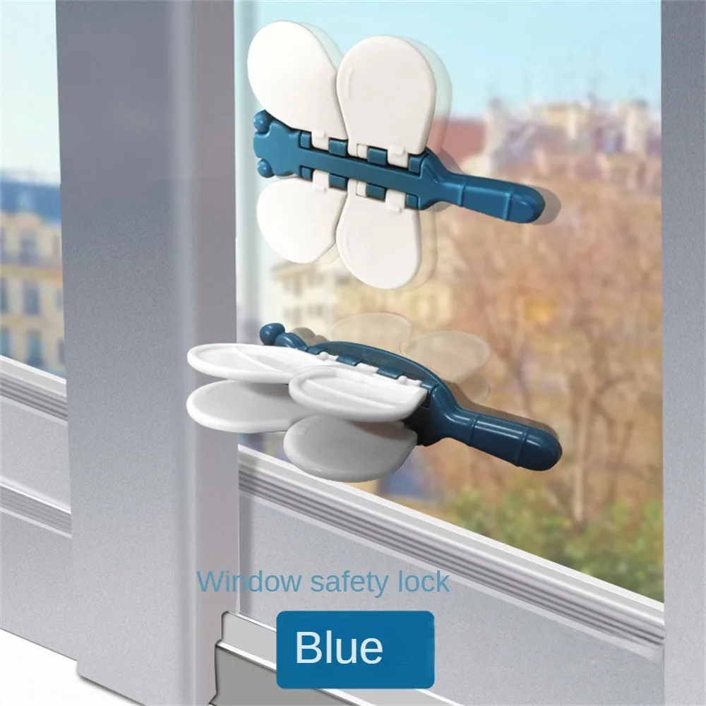 Butterfly Shape Locks Without Punching Anti-pinch Hand Strong Adhesion Non-perforated Protection Equipment Baby Safety Lock