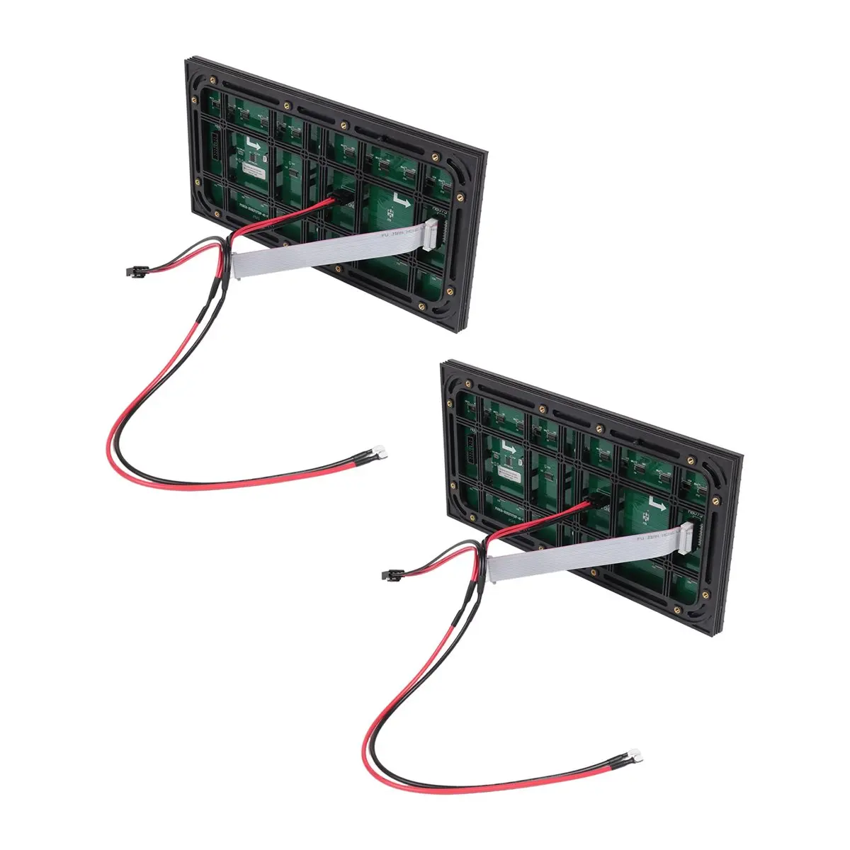  51J 전자 액세서리, 2개 P10 풀 컬러 실외 LED 모듈 HUB75 SMD3535 32x16 픽셀(검은색)