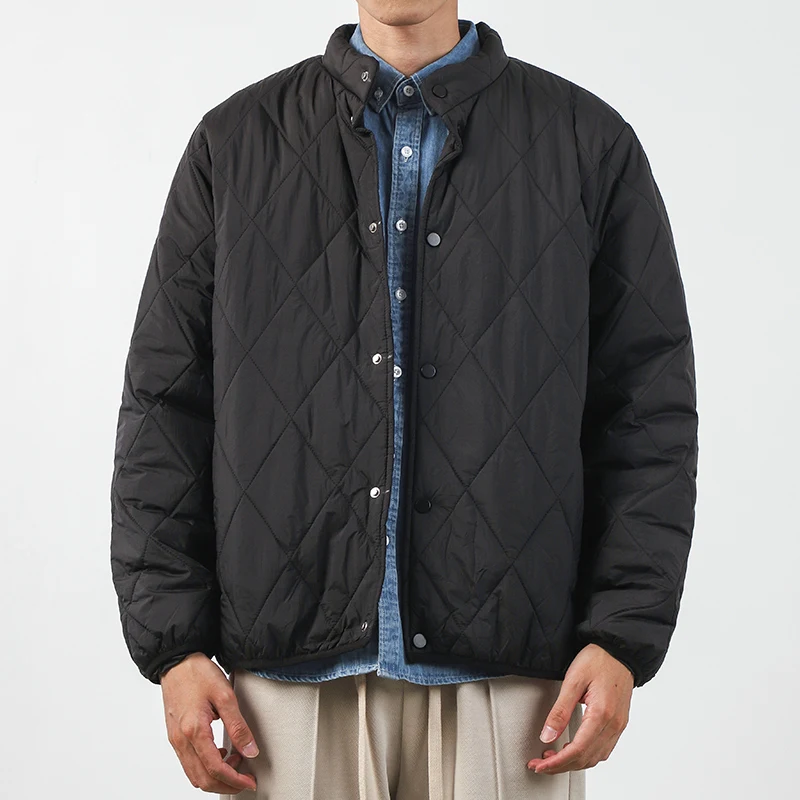 Stitched Cotton Jacket Men's Winter Vintage Solid Color Jacket Thickened Stand-Up Collar Baseball Suit cotton jacket