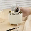 Transparent Cosmetic Storage Box 360° Rotating Makeup Brush Holder Lipstick and Eyelash Brush Storage Jewelry Box 6