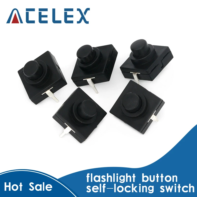 10pcs/Lot Ultra-thin flashlight switch Key 12*12*9.4mm Flashlight 2 foot self-locking | Обустройство дома