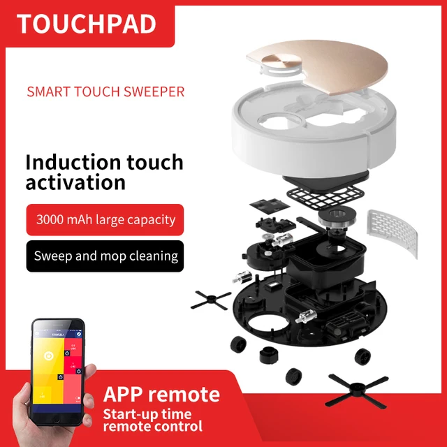 ES06-Robot aspirateur intelligent sans fil avec télécommande, machine de balayage du sol pour la maison 4