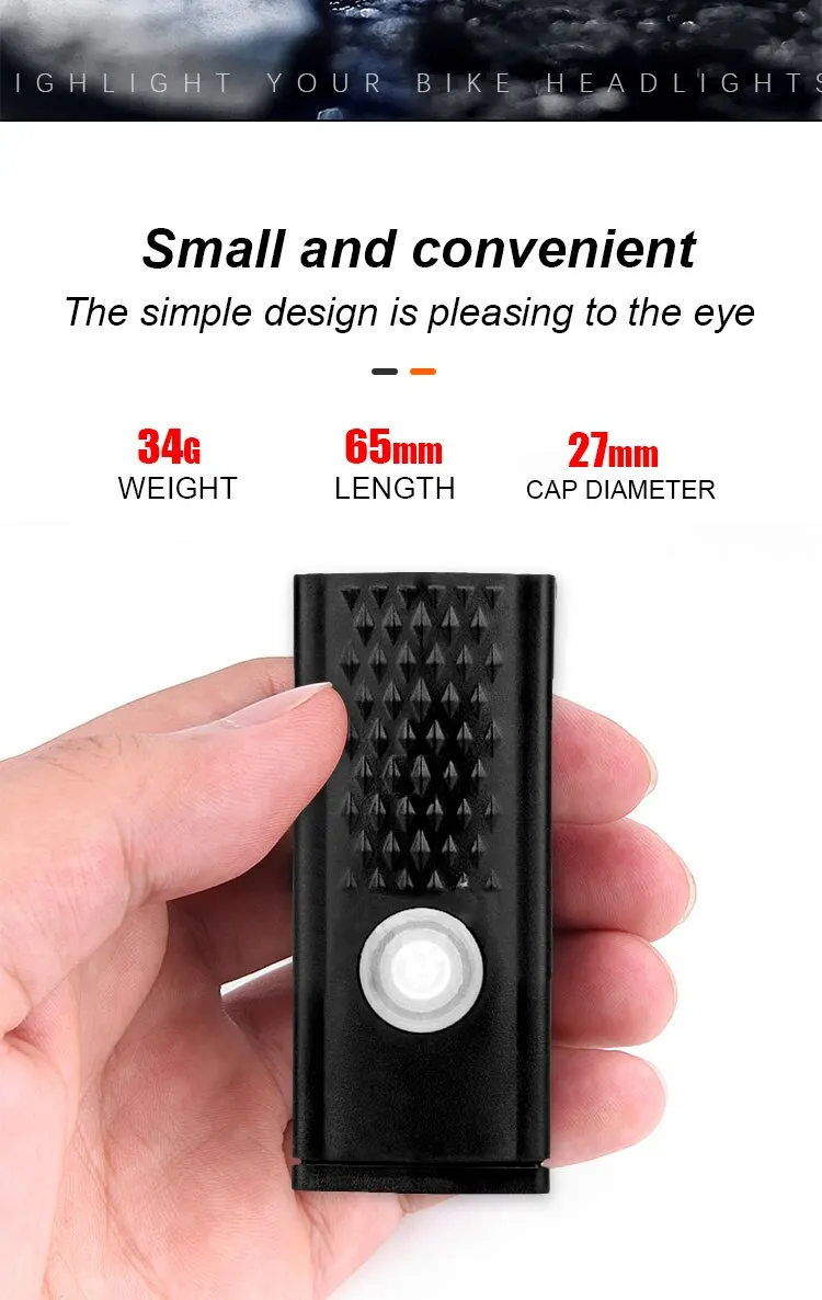 Lampe de poche LED aste USB pour vélo, éclairage avant de