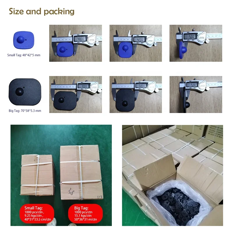 100 Pcs Colourful RF 8.2Mhz Security Tags for clothing store,small square hard tag with 100 Pins Suitable for bag and shoe shop
