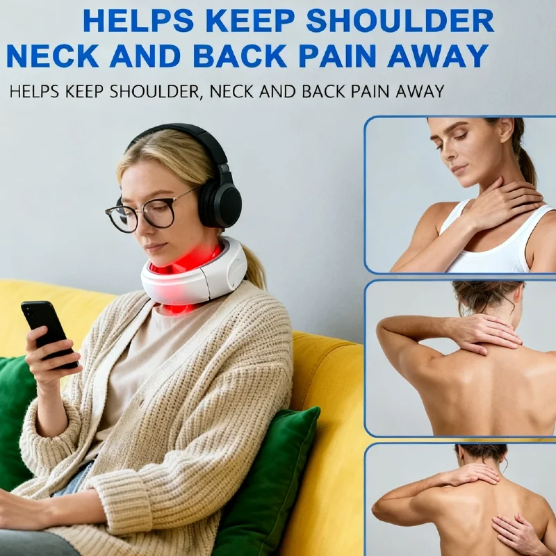 Neck and shoulder massager relaxing hot shawl pain relief wireless body kneading muscle massage device, scientific design