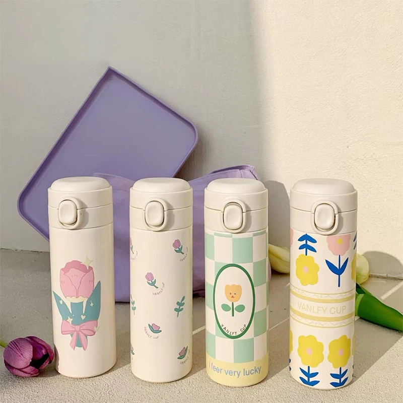 

Large Capacity Cartoon Thermos Mug, Stainless Steel, Double Leak-Proof, Travel Portable Water Bottle, High Quality Cup, 500ml