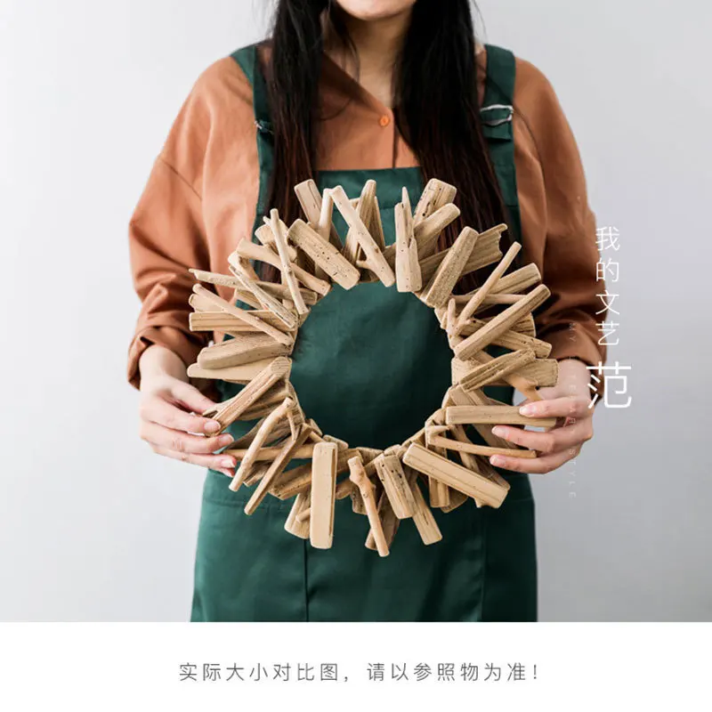 

Creative Driftwood Ornaments, Handmade Christmas Pendants, Wooden Stitching, Home Wall Decorations