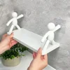 Self-adhesive Bathroom Shampoo Storage Racks Plastic Shelf Storage Organization Shelves Support Holder 2