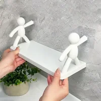 Self-adhesive Bathroom Shampoo Storage Racks Plastic Shelf Storage Organization Shelves Support Holder 2