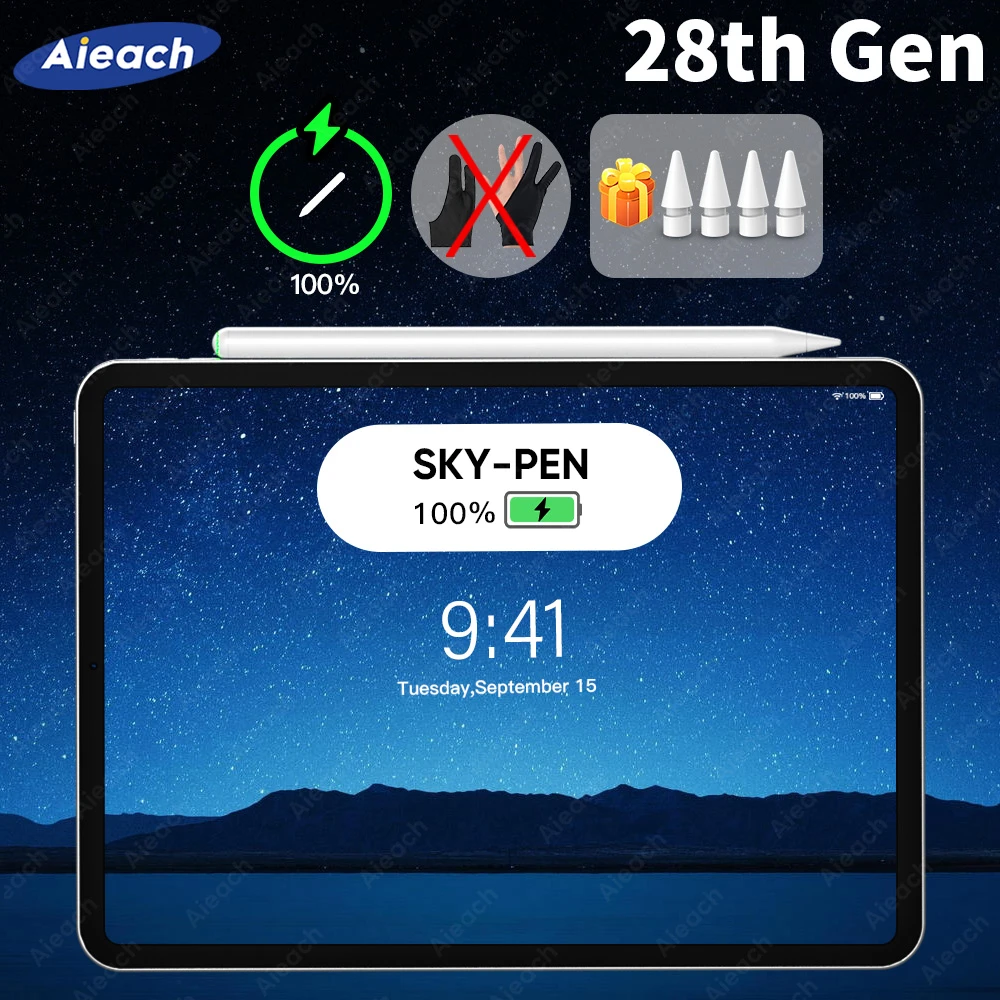 For Apple Pencil 2 1 28th Gen iPad Pen Stylus with Wireless Pairing