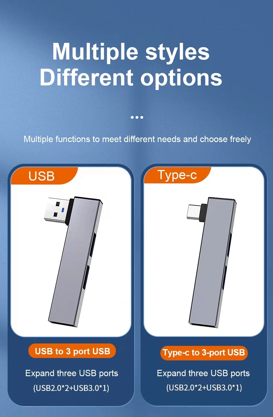 3-Port USB 3.0 Multi USB Splitter OTG Adapter - Computer Accessories