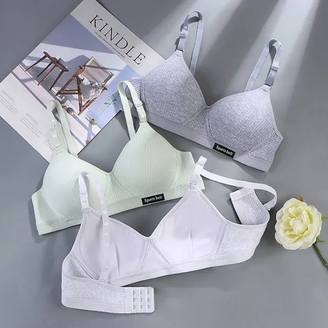 Training Bra for Developing Girls without Steel Rings Comfortable and Traceless Small Bra Pure Cotton Thin Sport Underwears 2
