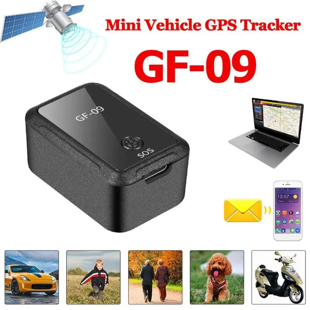 

GF-09 Mini GPS Car Tracker Real Time Tracking Anti-Theft Anti-lost Locator Strong Magnetic Mount SIM Message Positioner