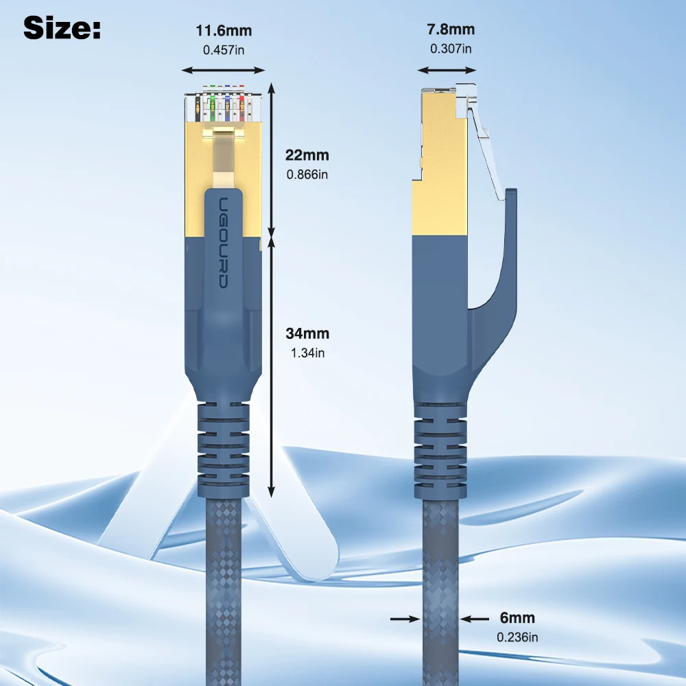 RJ45 CAT8 Ethernet Cable Braided Gradient Color 40Gbps CAT 8 Network Cable Internet Lan Patch Cord for Laptops PS 4 Router Round BEST SELLERS