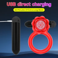 Rose Penisring Sexspielzeug für Männer 10 Vibrationen Vergnügen Penisringe Vibrator Klitoris Nippel G-Punkt Stimulator Erwachsene Paare Waren 4