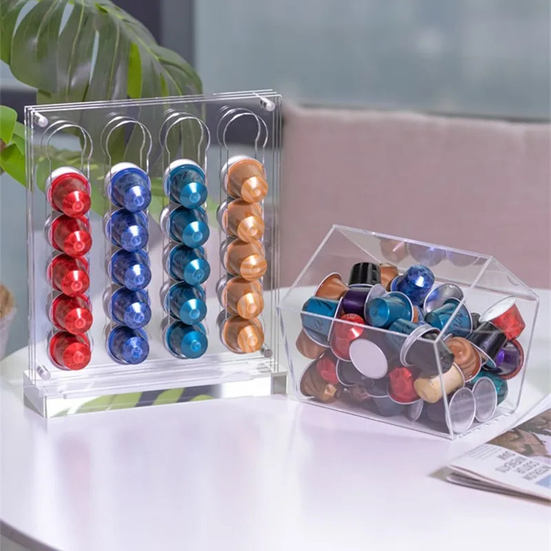 Description Picture 5 of item20/48 PCS Acrylic Nespresso OriginalLine Coffee Pod Holder Rack Capsule Storage Refrigerator Tower Stand Pod Coffee Holder