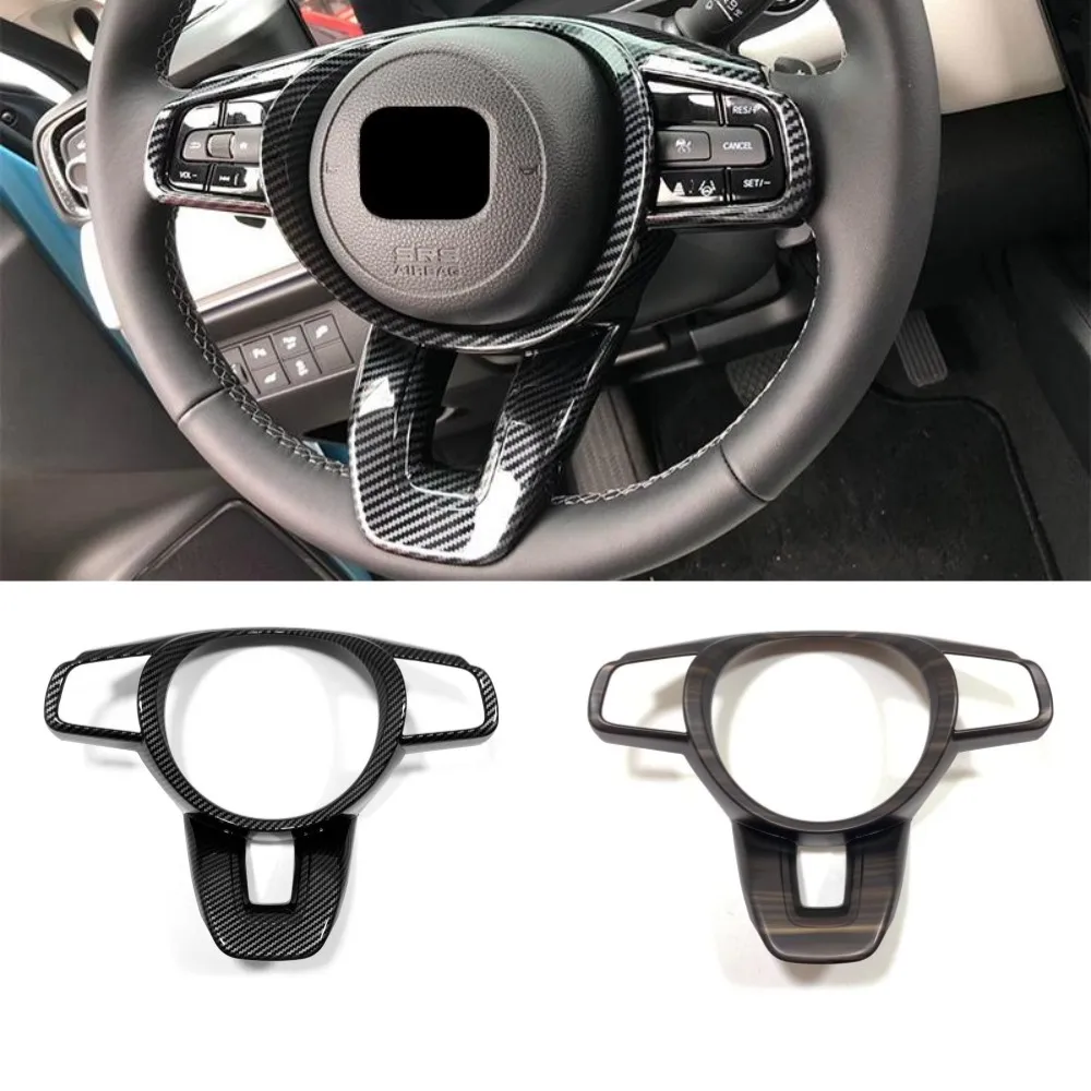

For Honda HRV HR-V Vezel 2021 2022 2023 ABS Carbon Fibre Car Steering Wheel Frame Steering Wheel Button Cover Trim Accessories