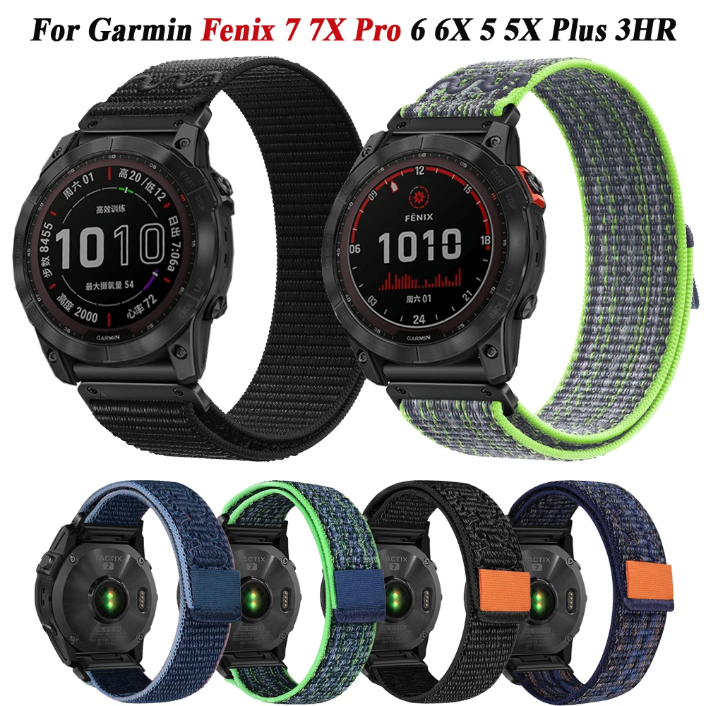 

Ремешок нейлоновый для смарт-часов Garmin Fenix 7 7X Pro 6 6X Pro 5 5X Plus 4 x