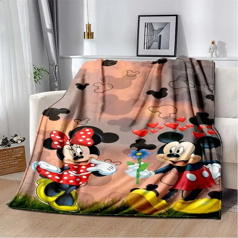thumbnail image 1 of Manta de felpa suave con dibujos animados de Disney Mickey Minnie, manta de franela para sala de estar, dormitorio, cama, sofá, funda de picnic, 1 of 5