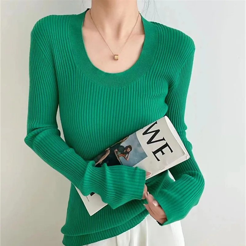 Women Long Sleeve Knitted Sweater Pullover
