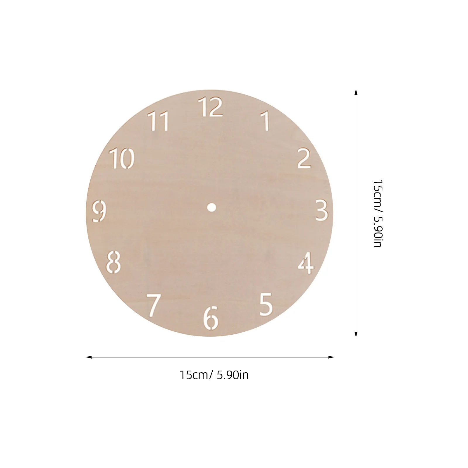 10Pcs 나무 시계 얼굴 DIY 빈 라운드 다이얼 플레이트 페인팅 벽시계 보드 교체 크리 에이 티브 공예 장식 15Cm
